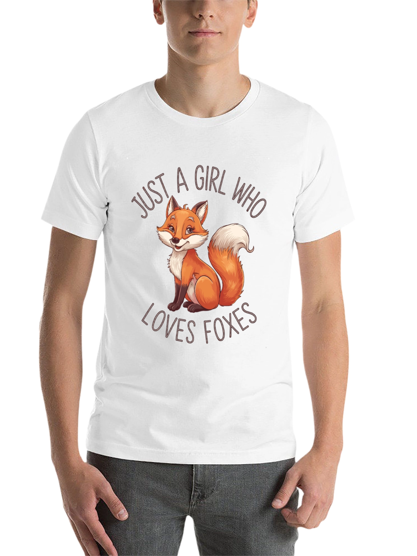 Girl Who Loves Foxes Black T-Shirt