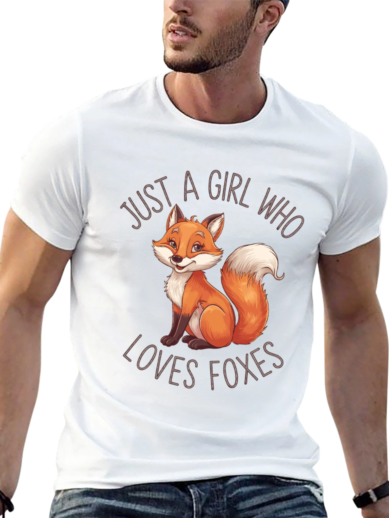 Girl Who Loves Foxes Black T-Shirt