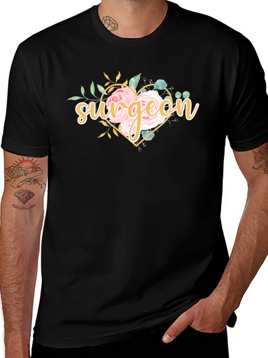 Surgeon Floral Heart T-Shirt - Doctor Gift