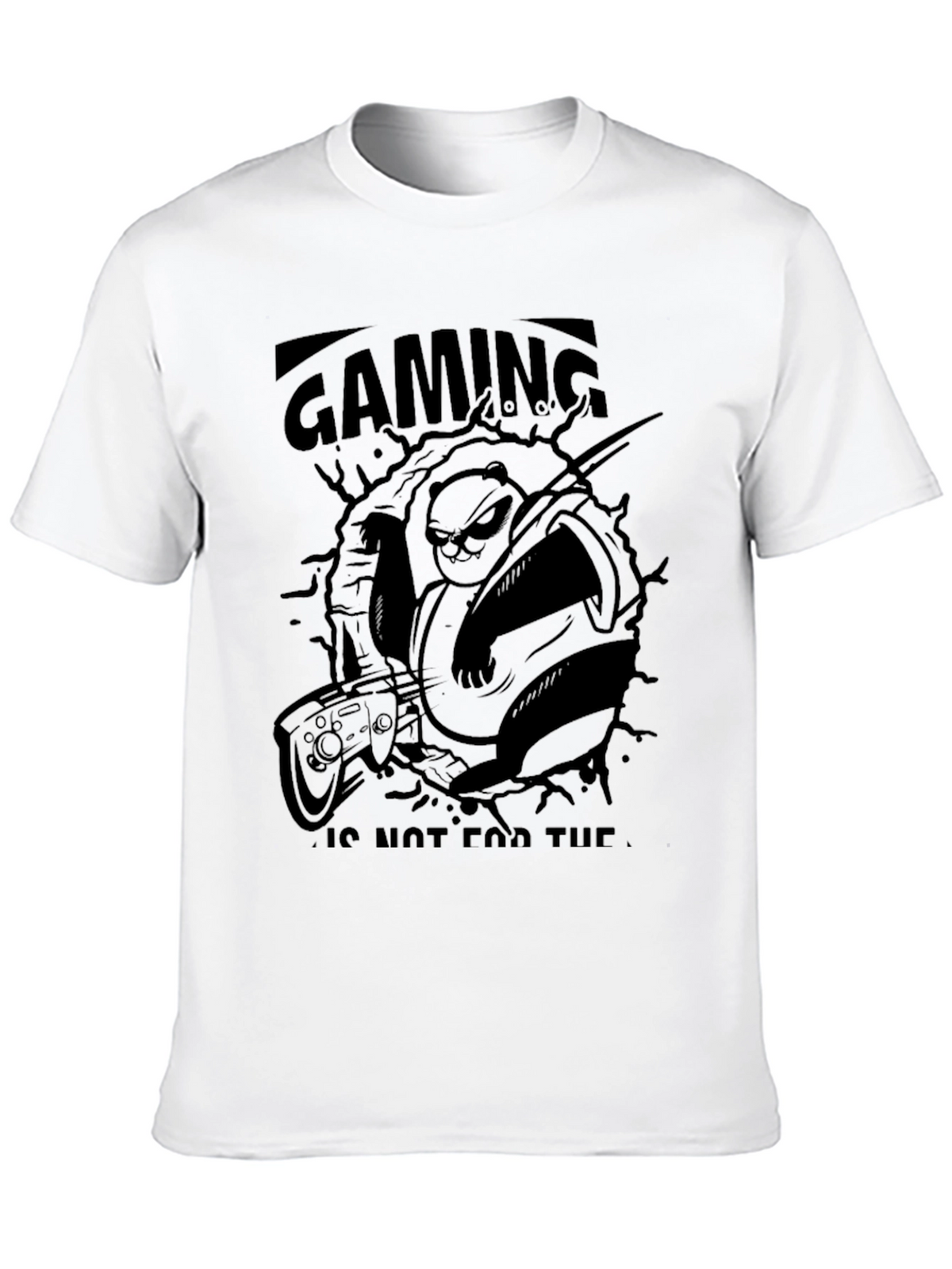 Gaming Panda Black Graphic T-Shirt