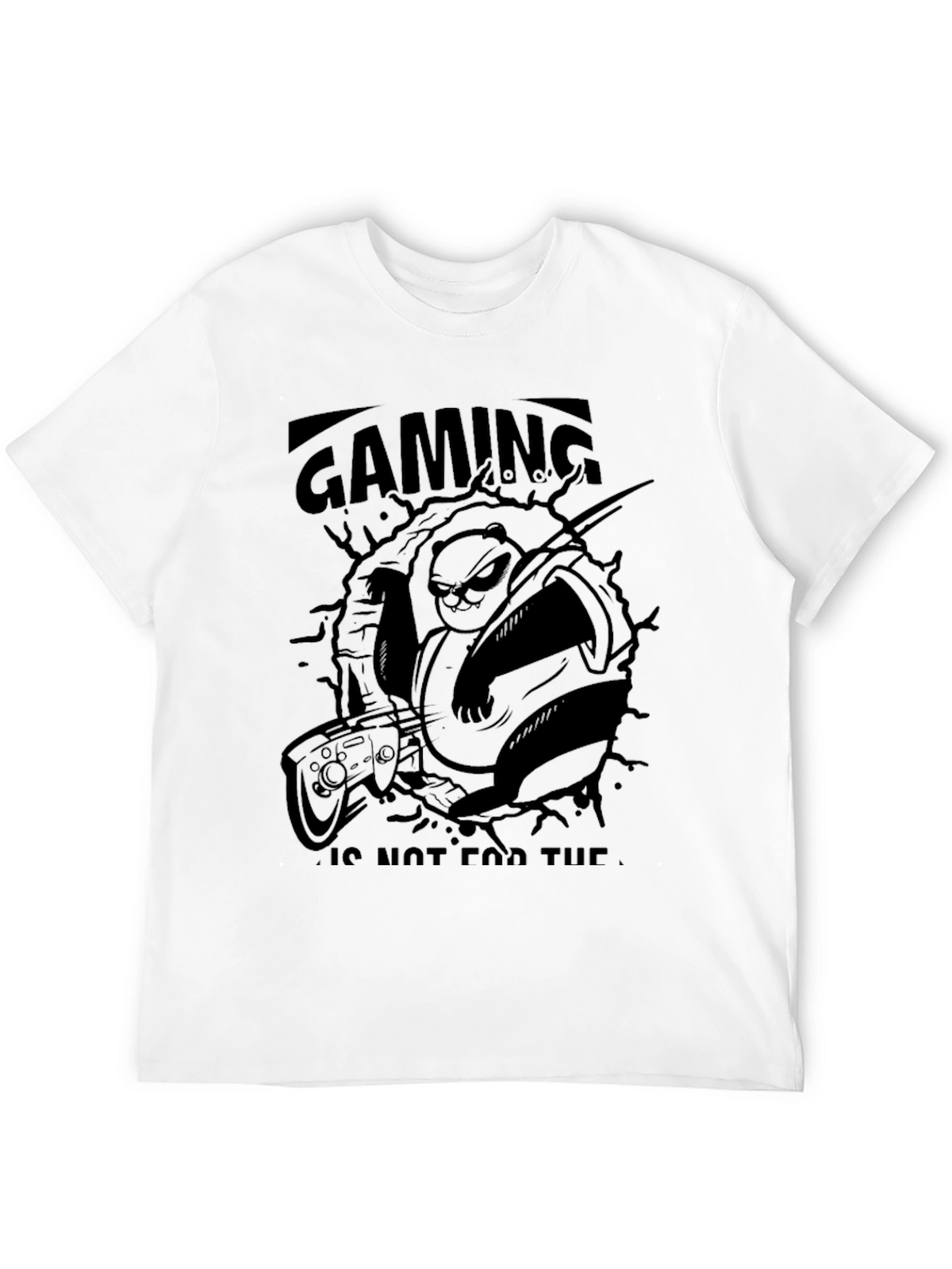 Gaming Panda Black Graphic T-Shirt
