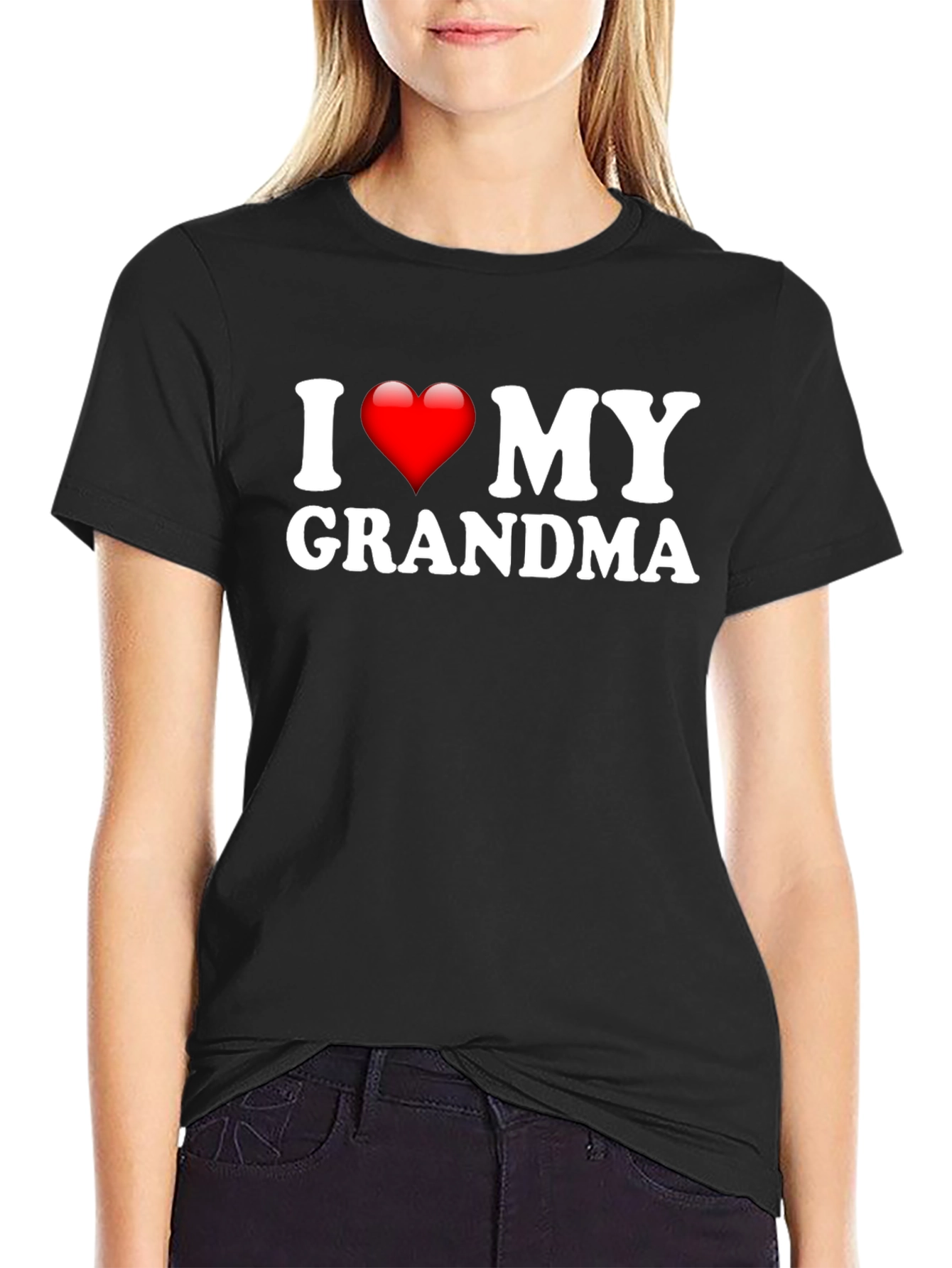 I Heart My Grandma Black T-Shirt