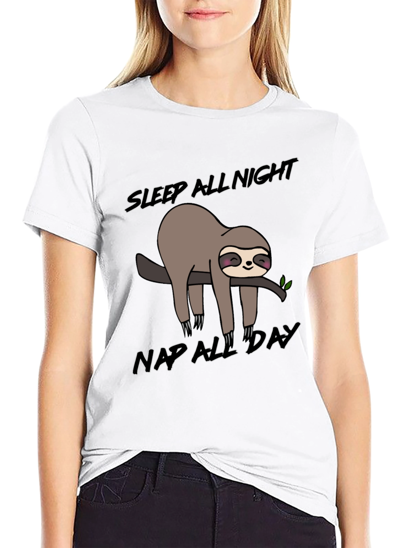 Sleepy Sloth Graphic T-Shirt: Nap All Day