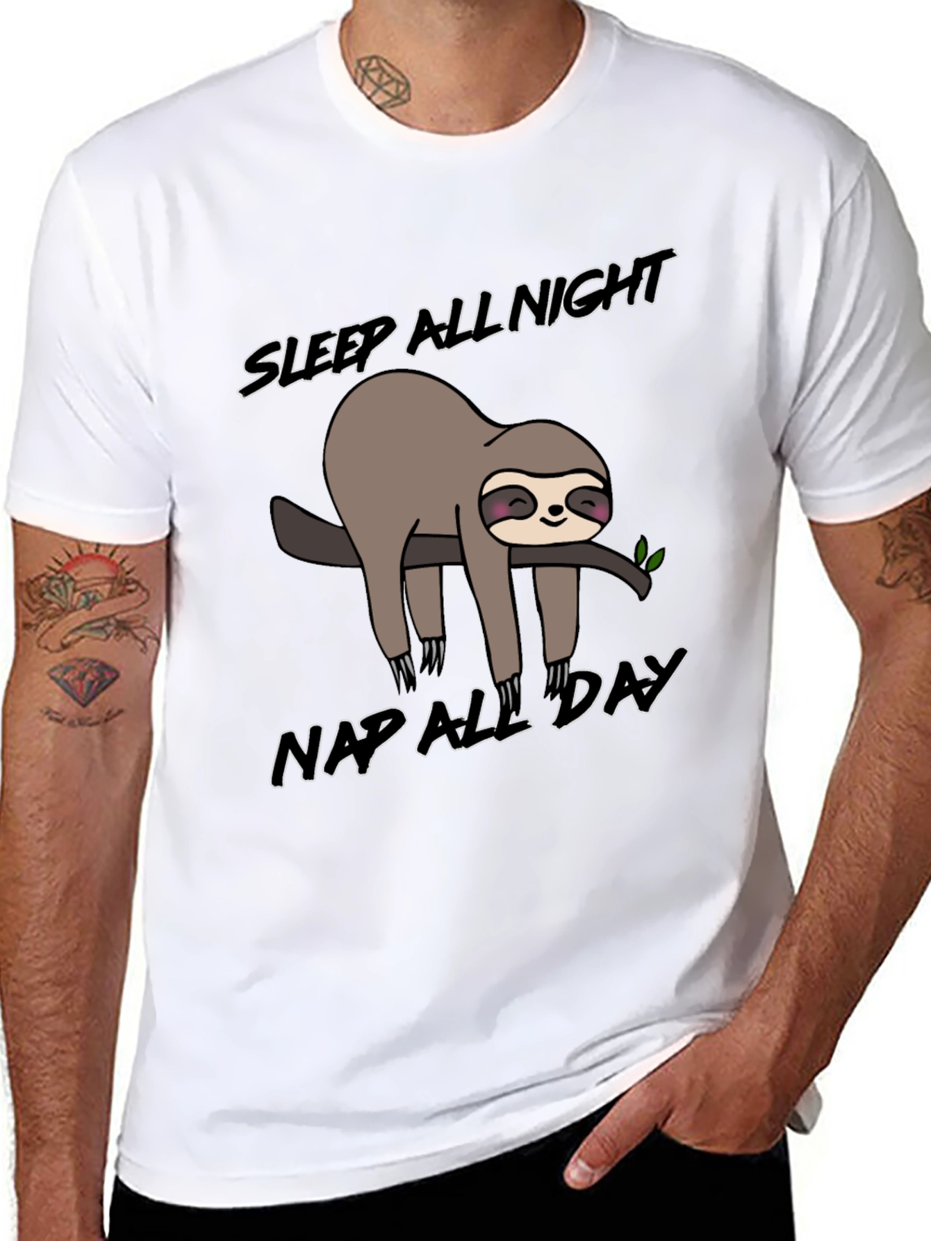 Sleepy Sloth Graphic T-Shirt: Nap All Day