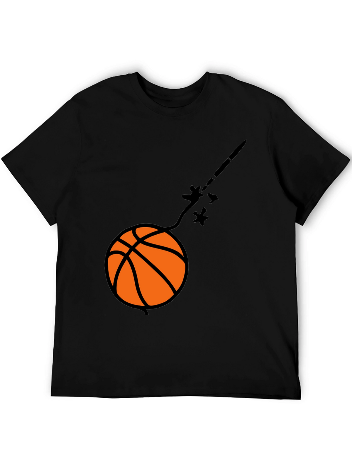 Black Basketball Comet Graphic Tee