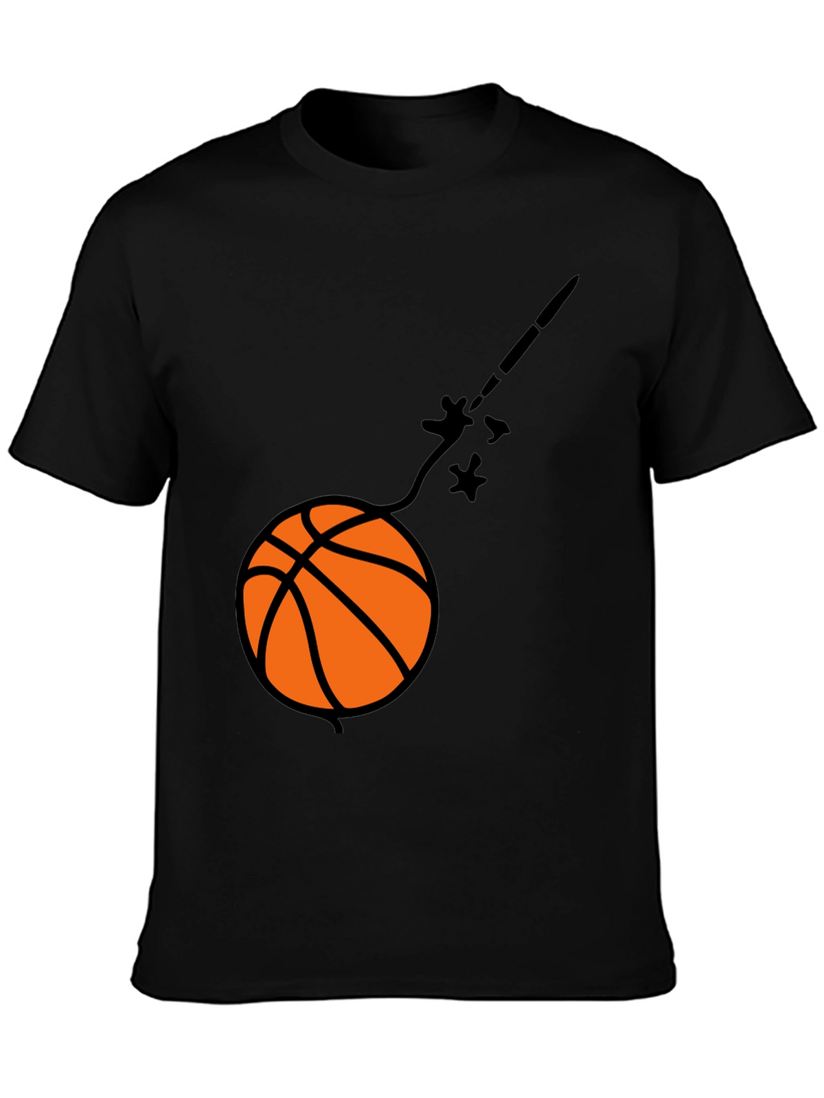 Black Basketball Comet Graphic Tee