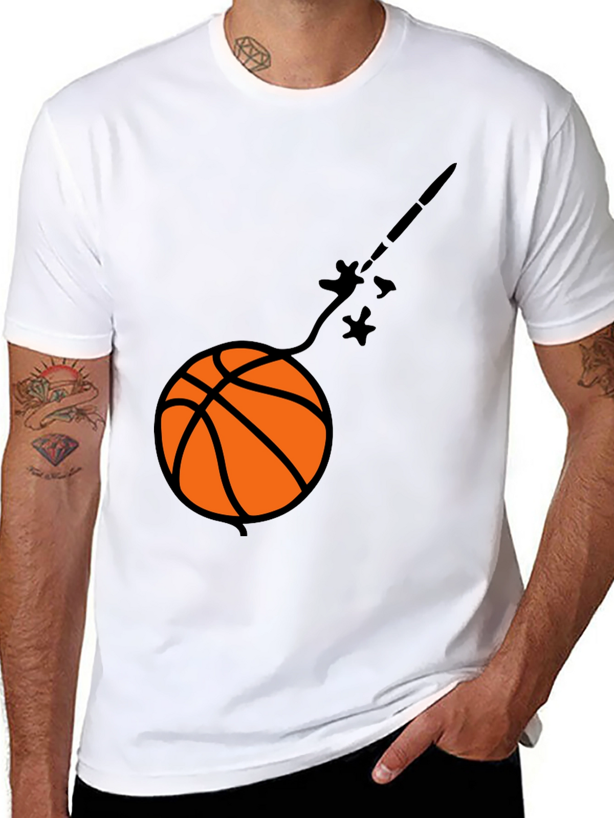 Black Basketball Comet Graphic Tee
