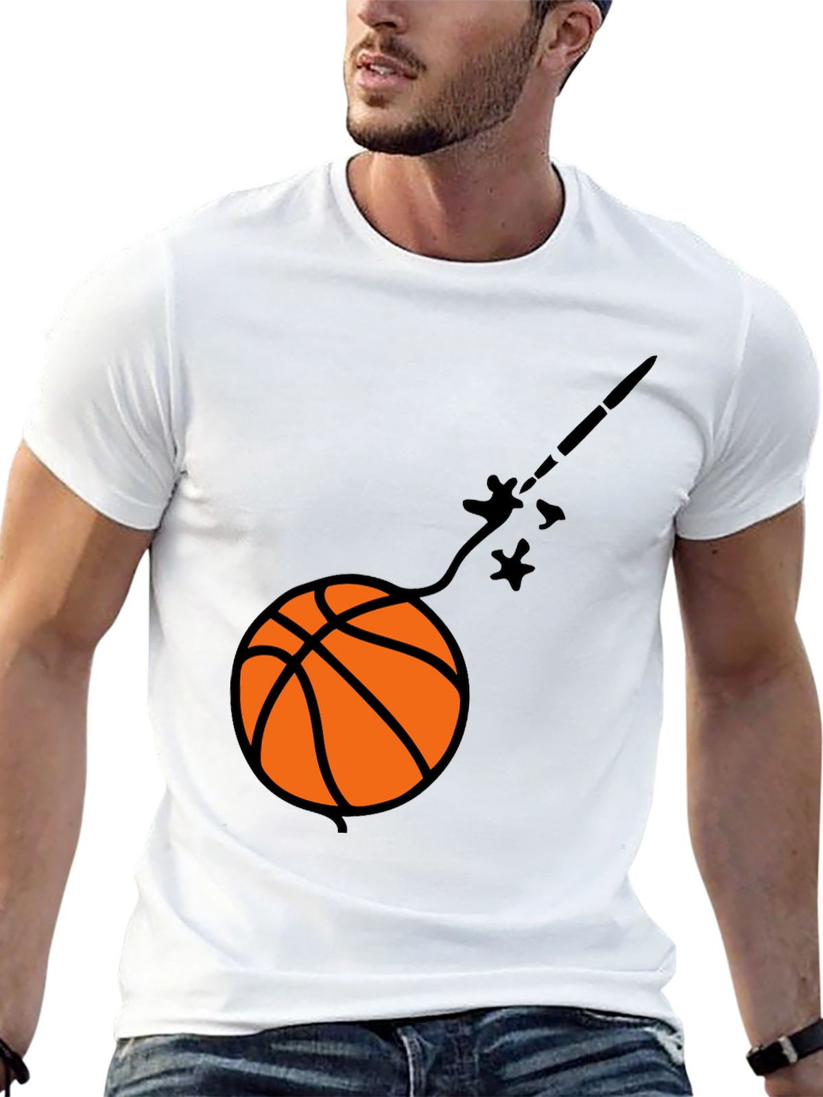 Black Basketball Comet Graphic Tee