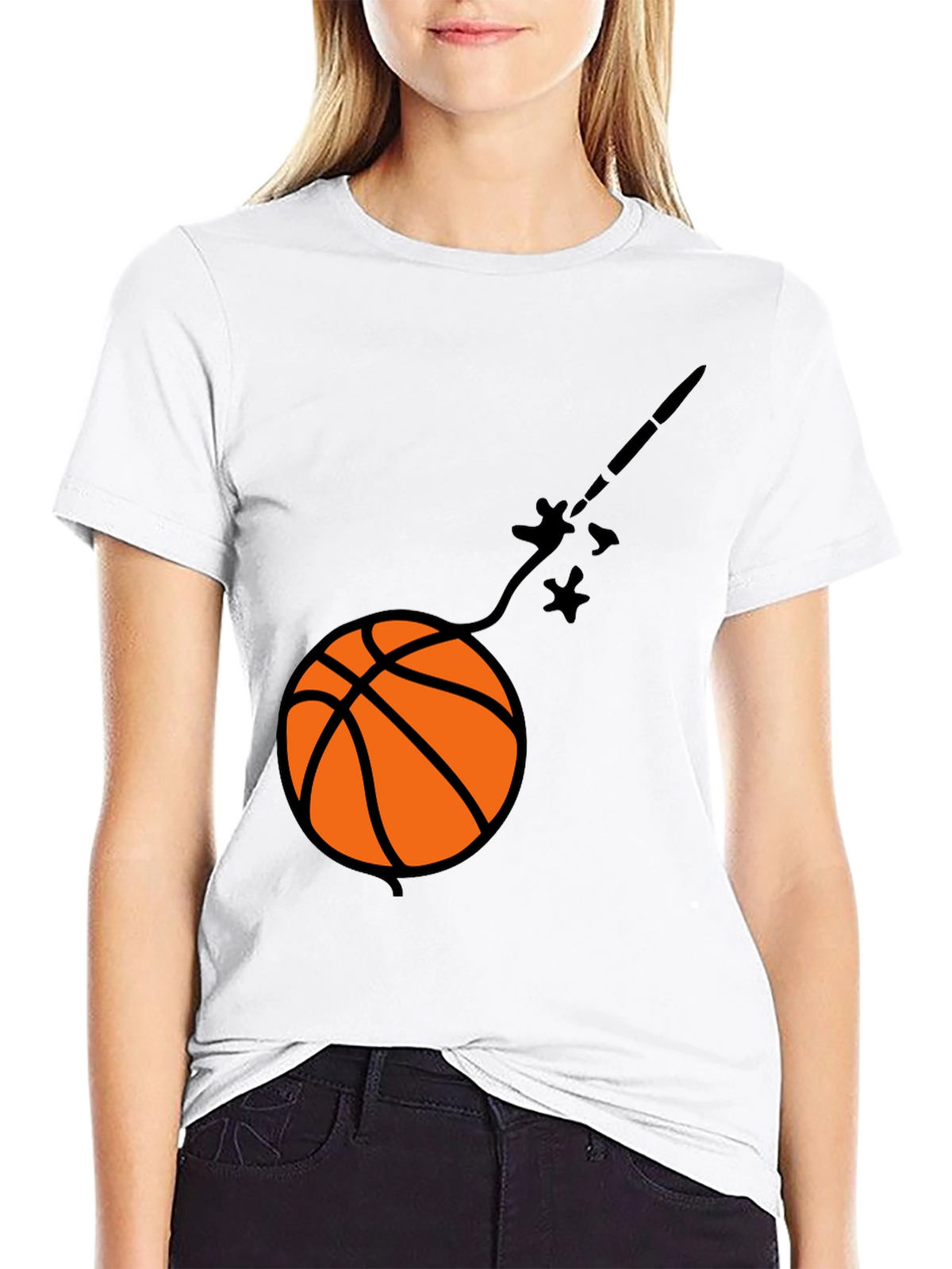 Black Basketball Comet Graphic Tee