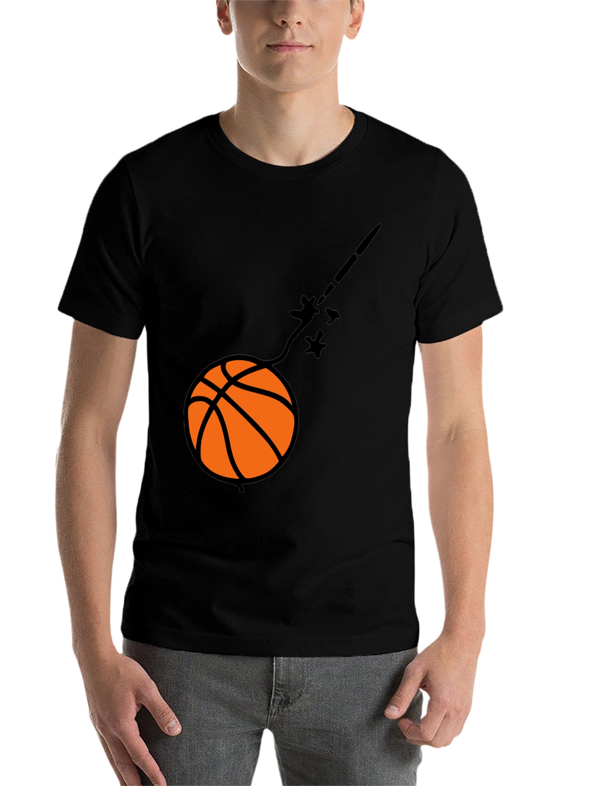 Black Basketball Comet Graphic Tee