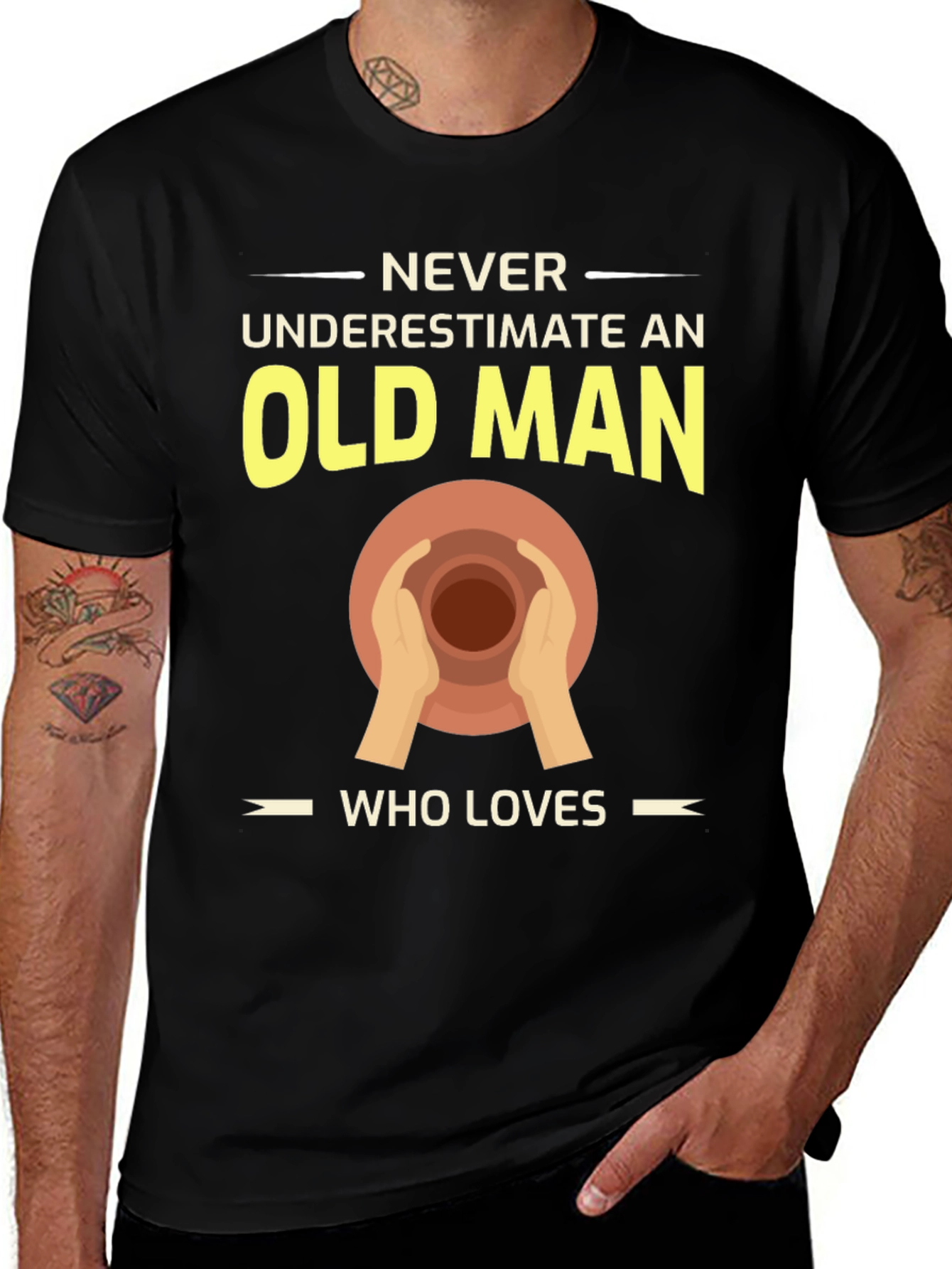 Pottery Old Man T-Shirt - Never Underestimate Love