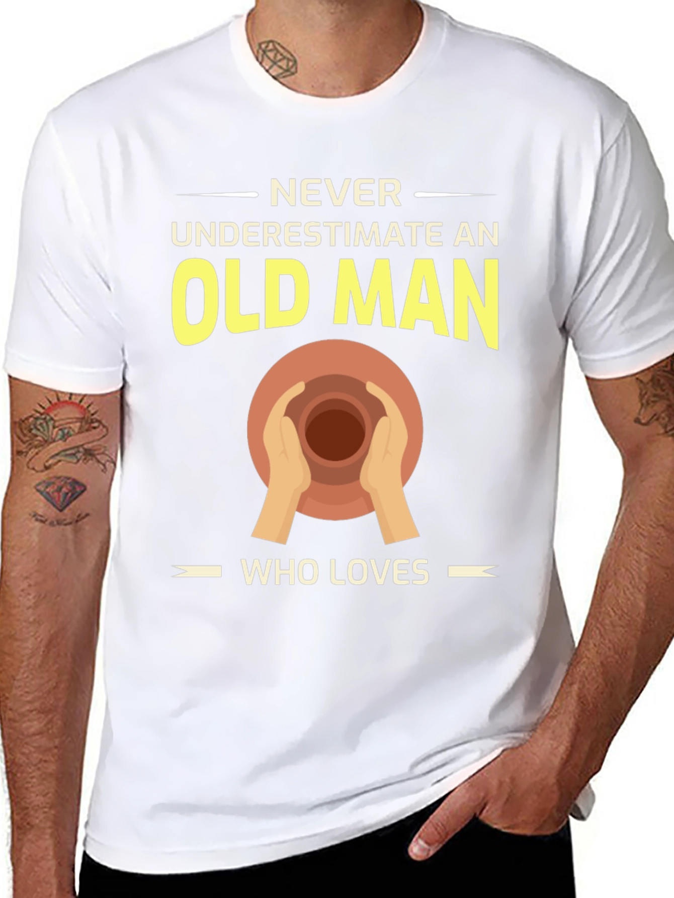 Pottery Old Man T-Shirt - Never Underestimate Love