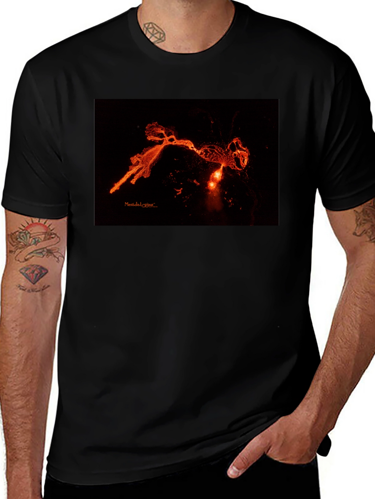 Abstract Graphic Print Black T-Shirt