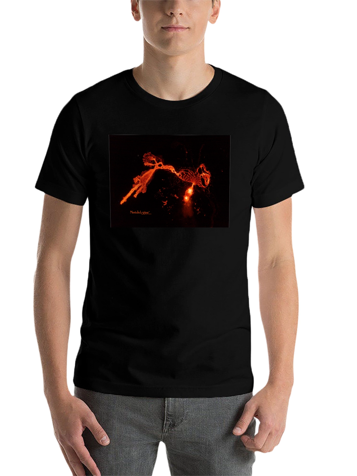 Abstract Graphic Print Black T-Shirt