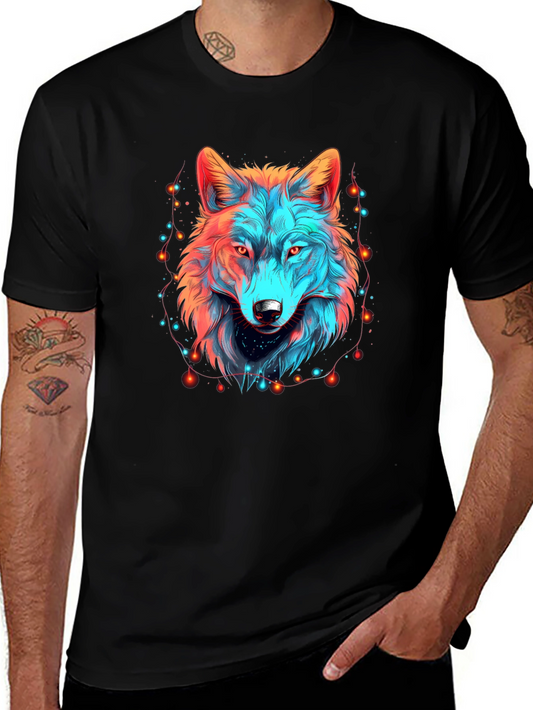 Neon Wolf Graphic Tee - Unique Animal Design