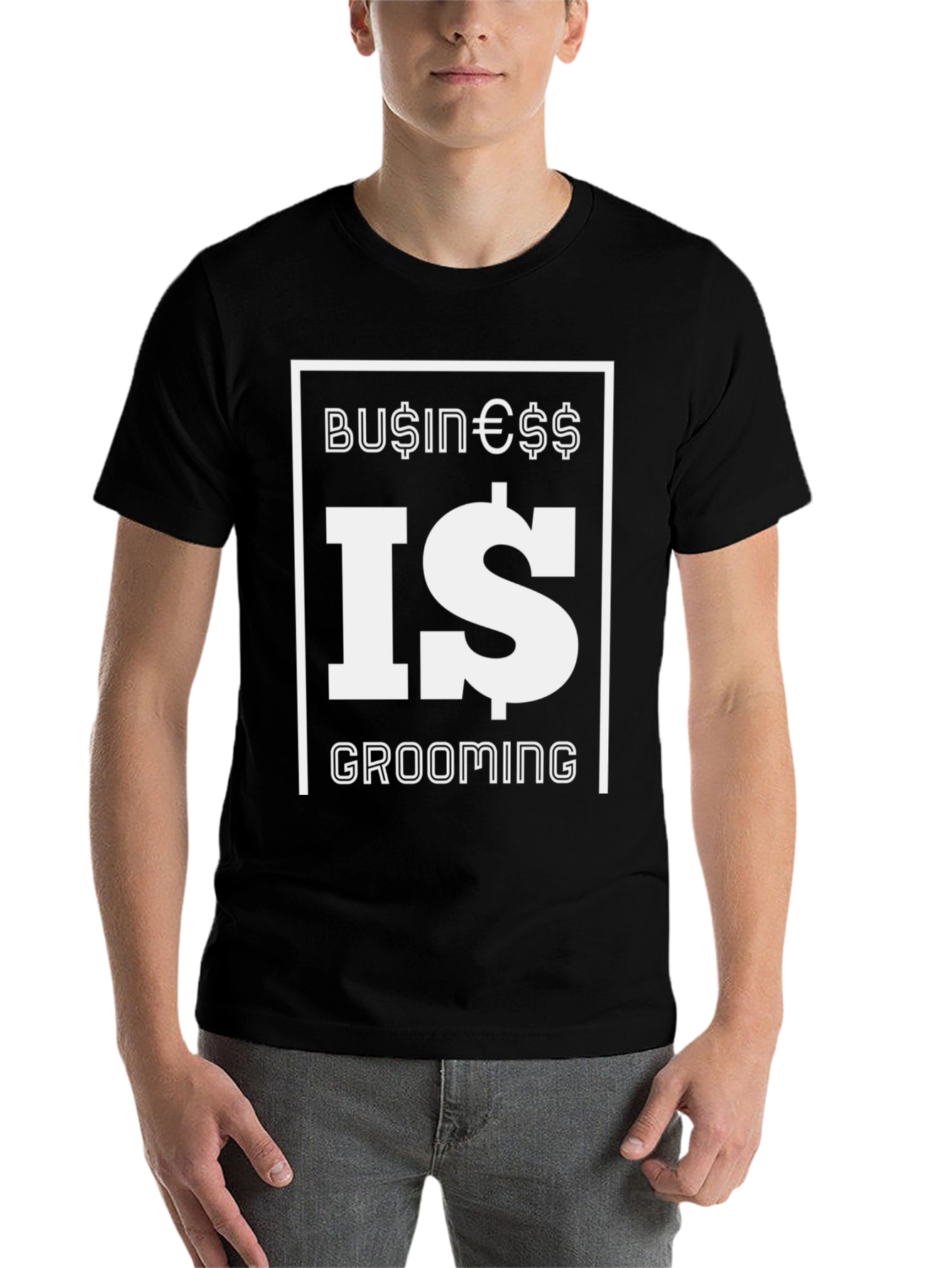 Business Is Grooming Graphic Tee - Stylish Black T-Shirt