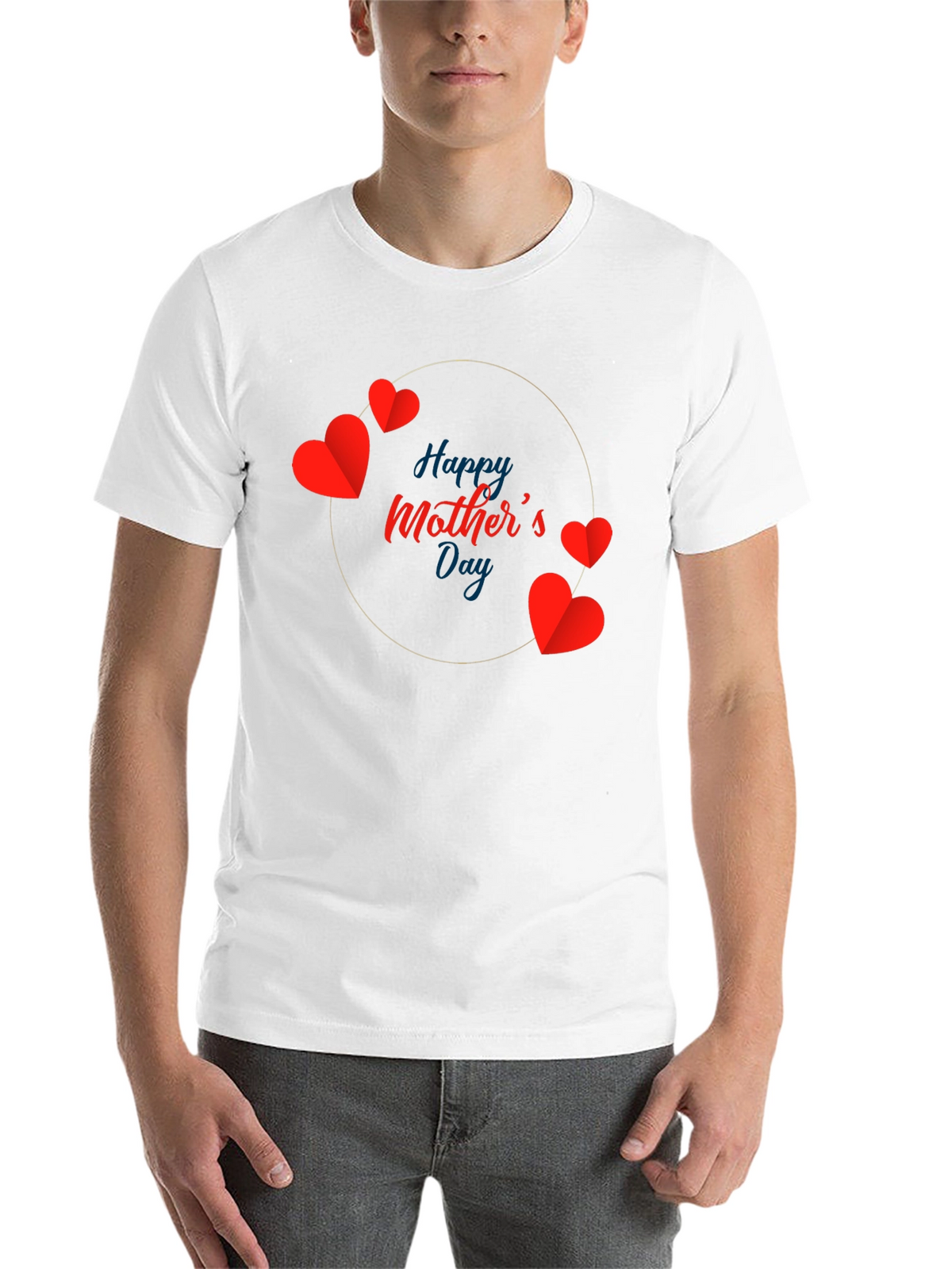 Happy Mothers Day Heart T-Shirt - Black