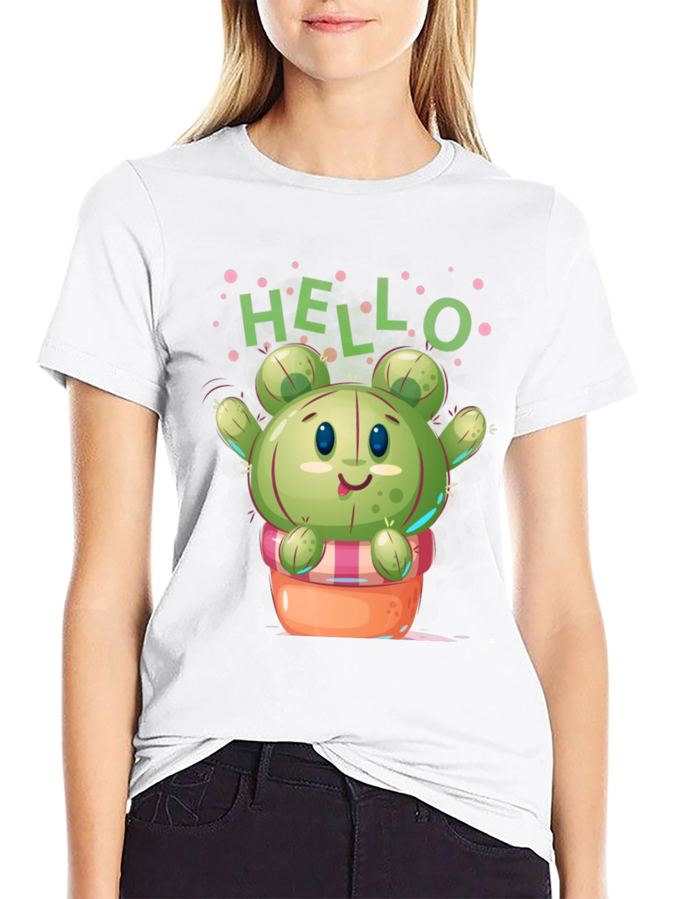 Cute Cactus T-Shirt - Hello Design