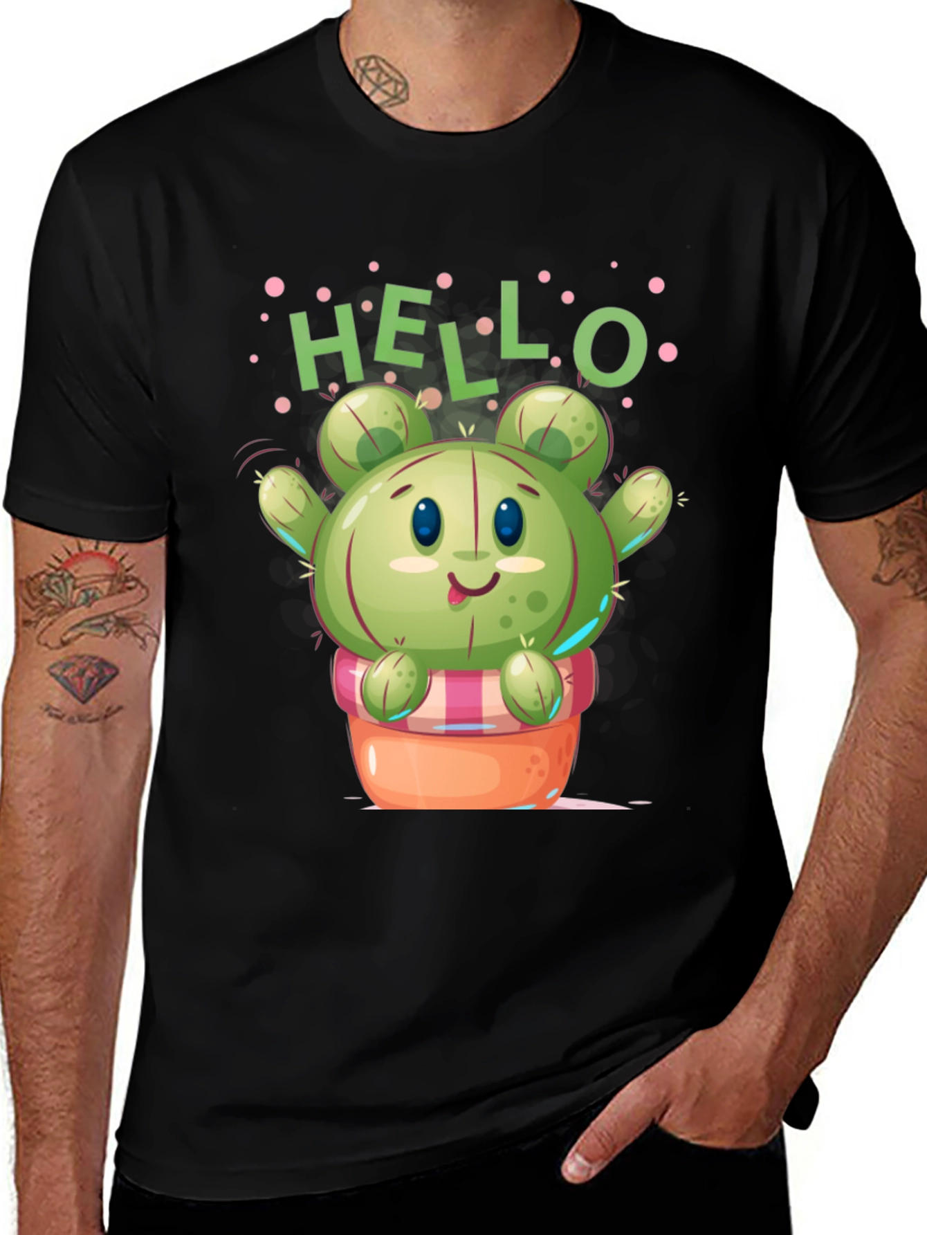 Cute Cactus T-Shirt - Hello Design