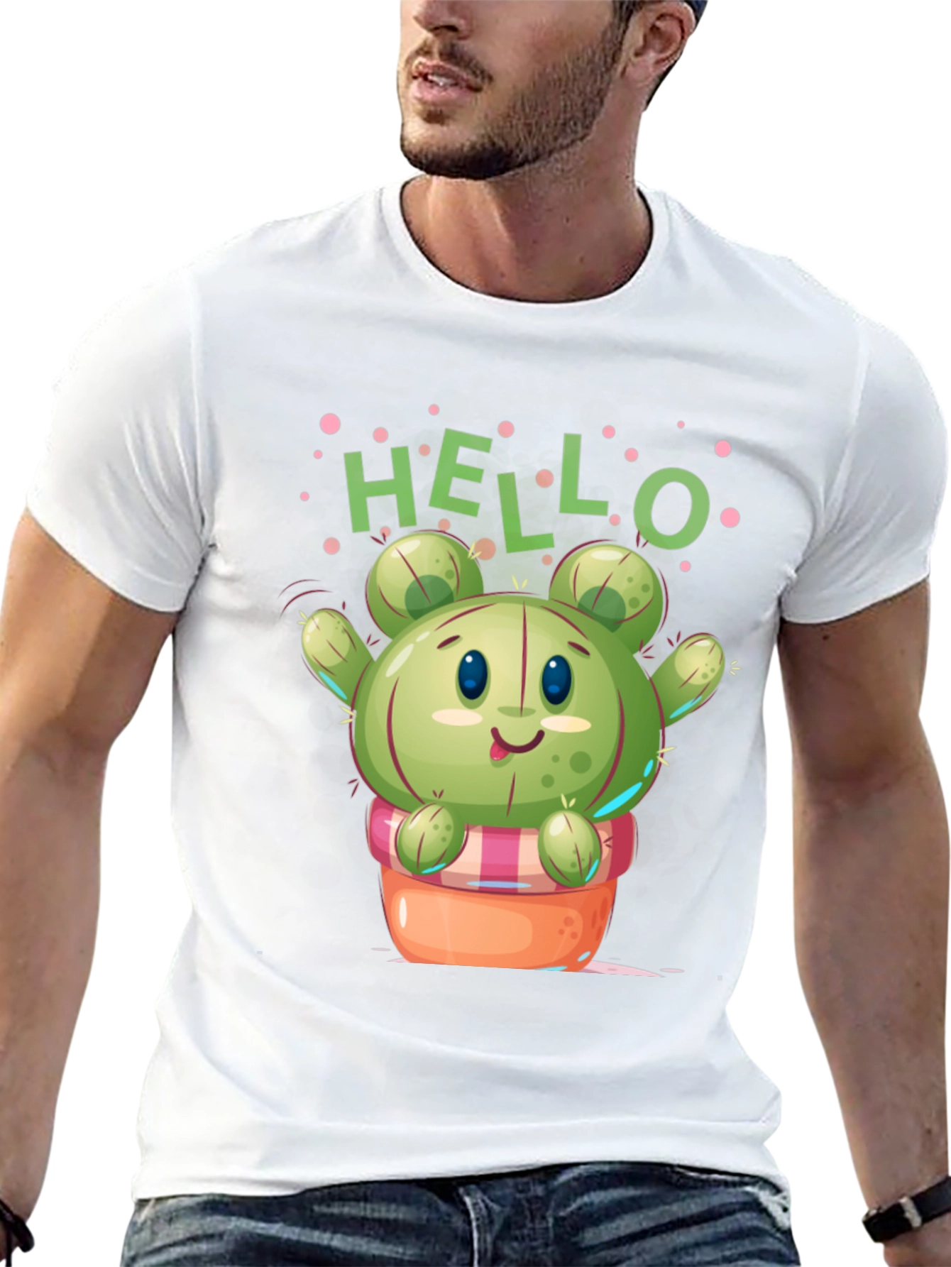 Cute Cactus T-Shirt - Hello Design