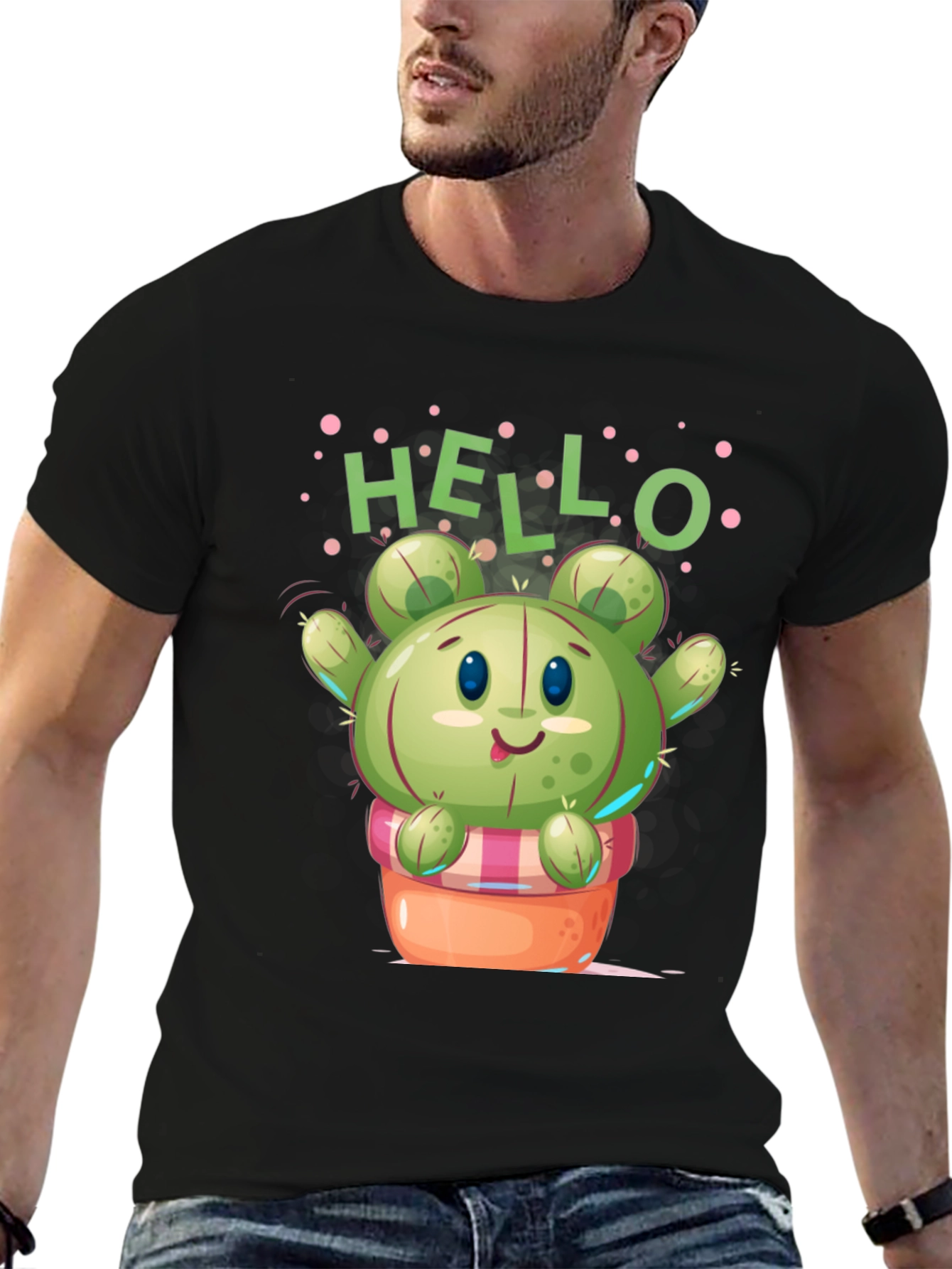Cute Cactus T-Shirt - Hello Design