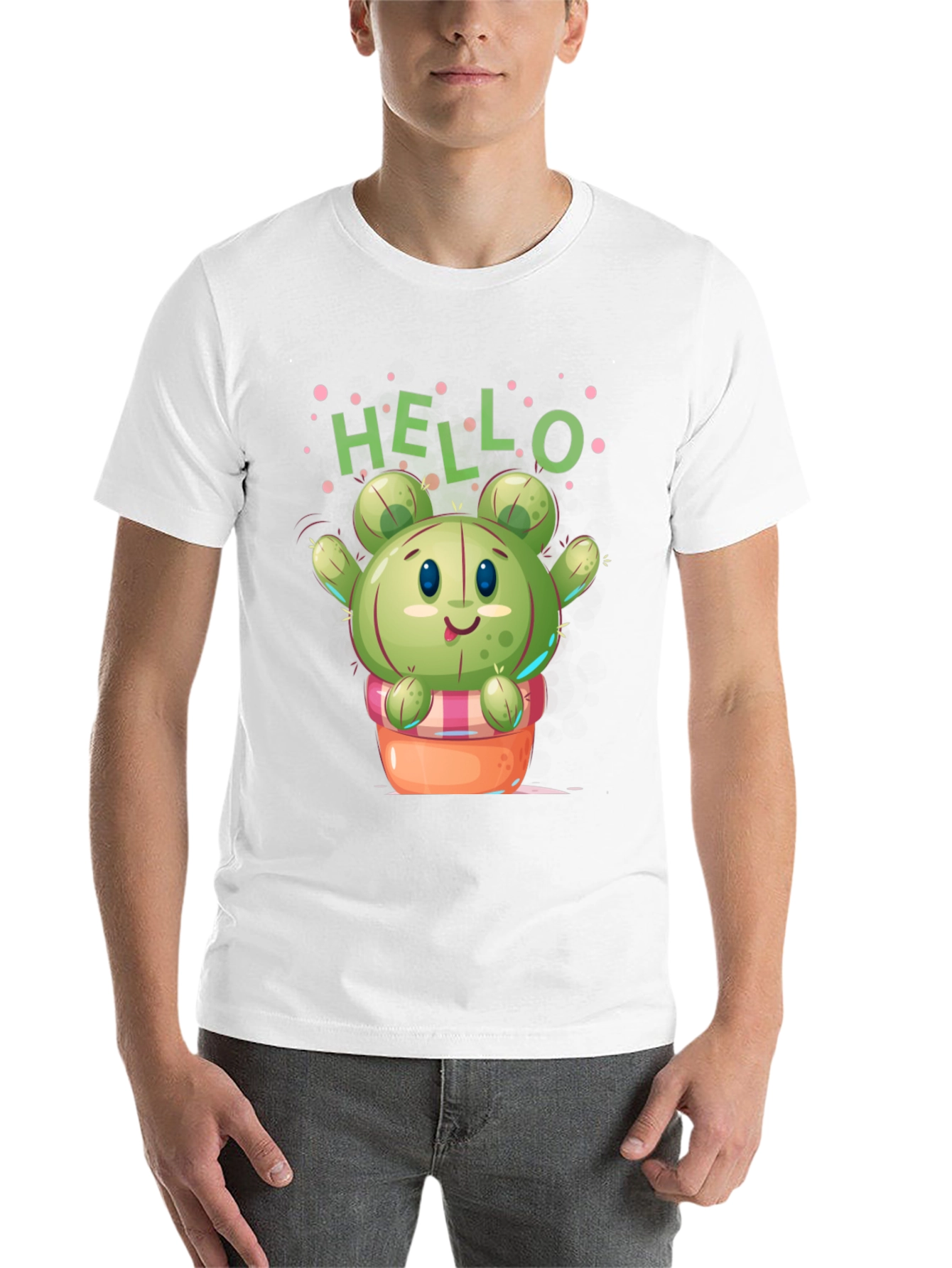 Cute Cactus T-Shirt - Hello Design