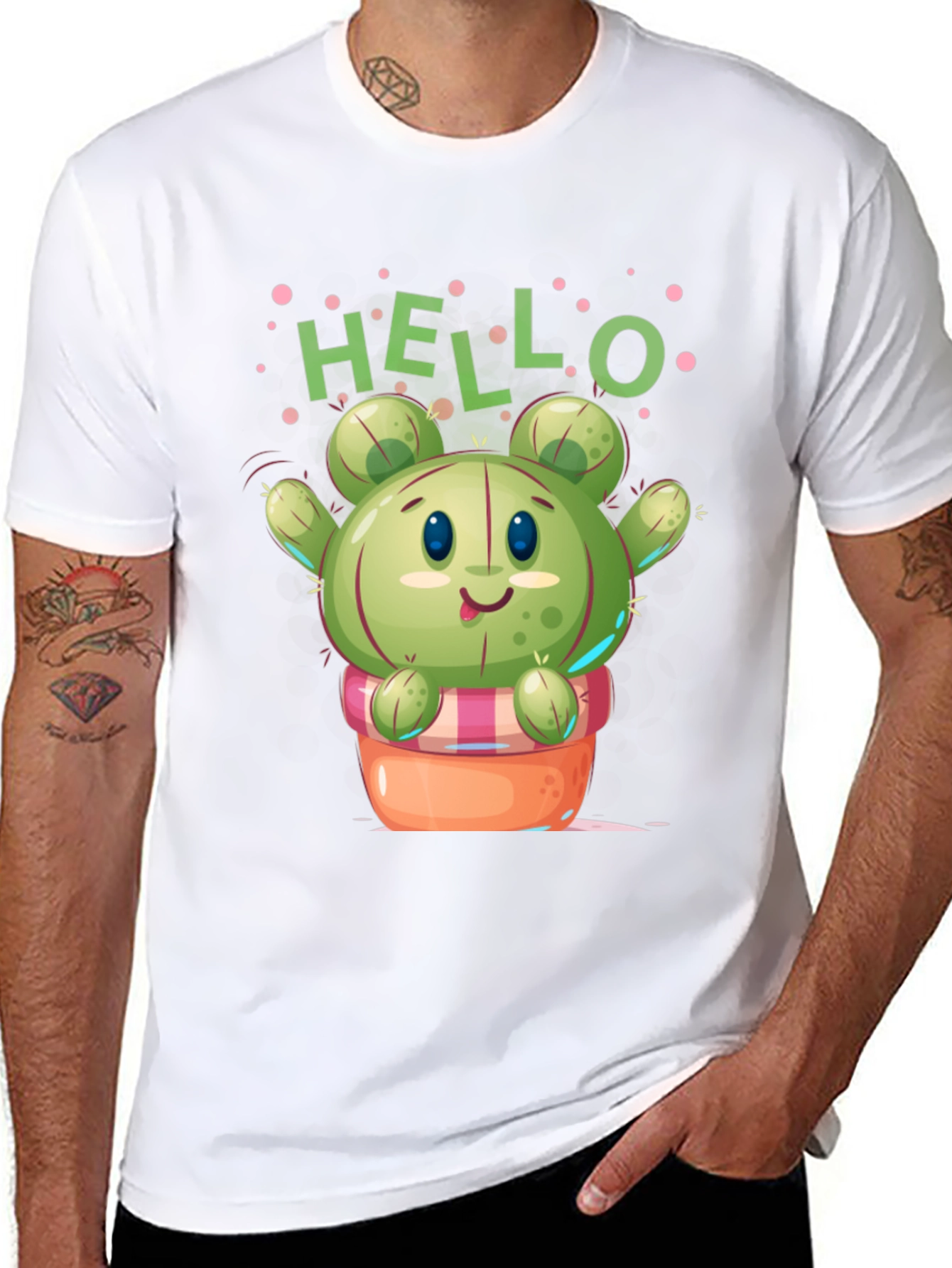 Cute Cactus T-Shirt - Hello Design