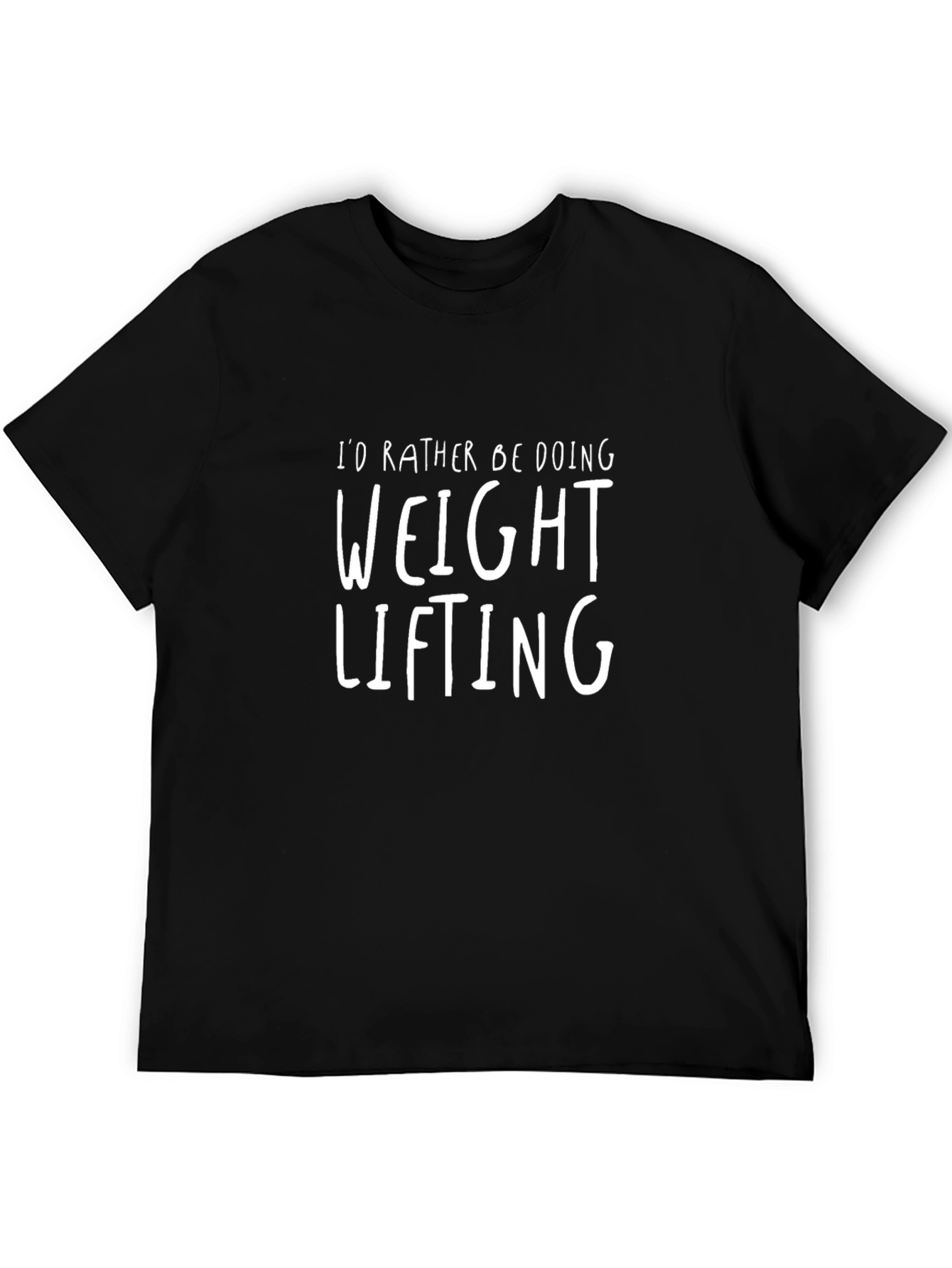 Weight Lifting Graphic Tee - Black Cotton T-Shirt