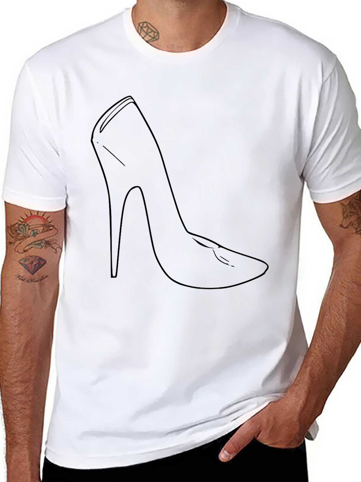 High Heel Outline Black T-Shirt
