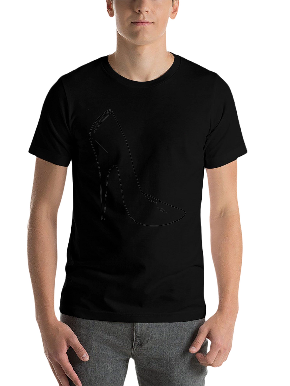 High Heel Outline Black T-Shirt