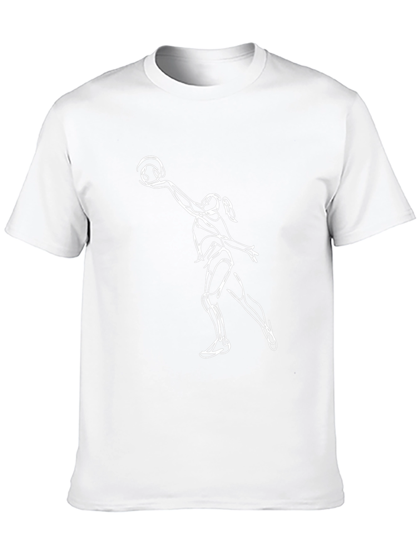 Volleyball Player Graphic Tee - Black Cotton T-Shirt