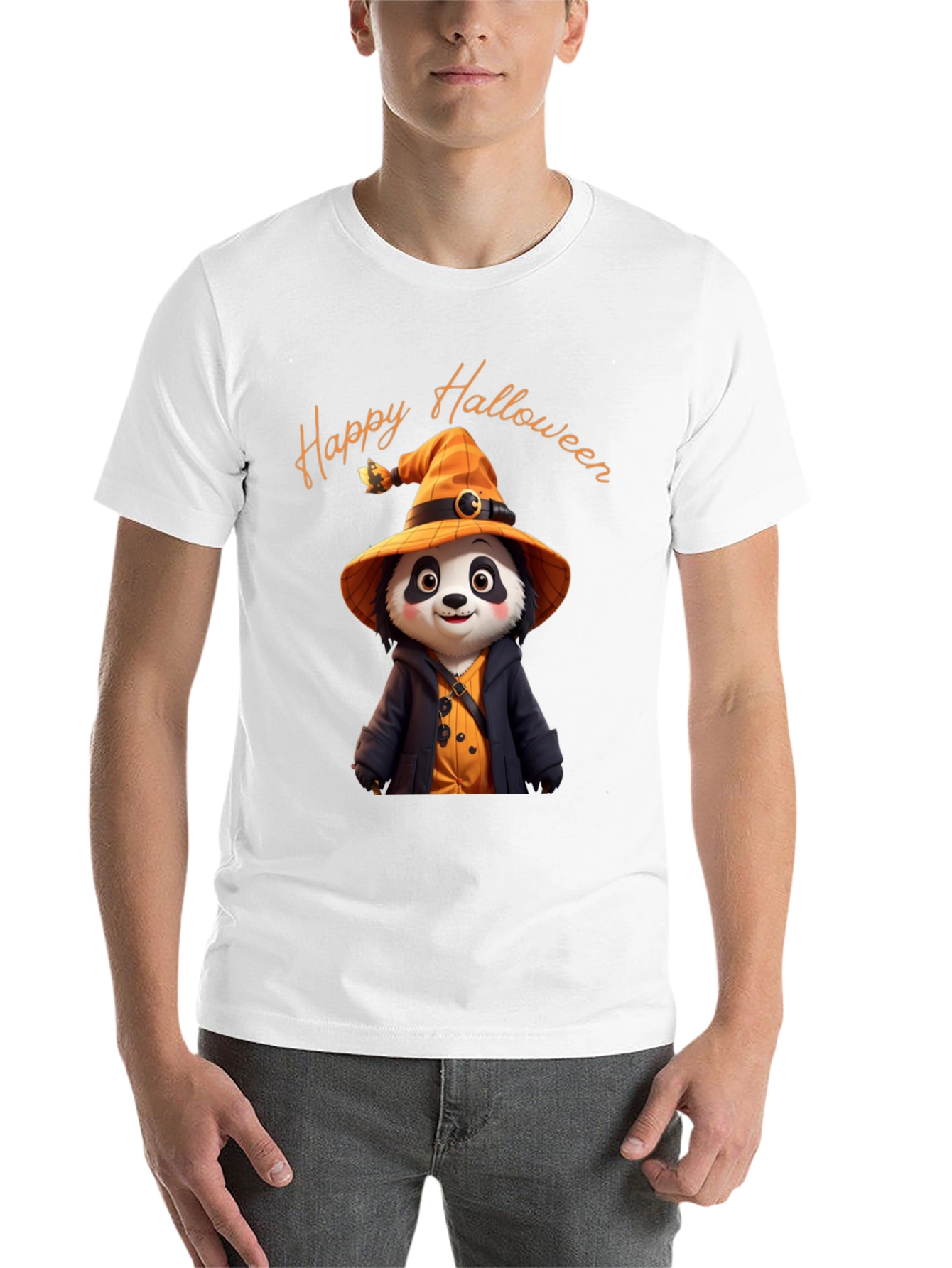 Happy Halloween Panda Witch T-Shirt