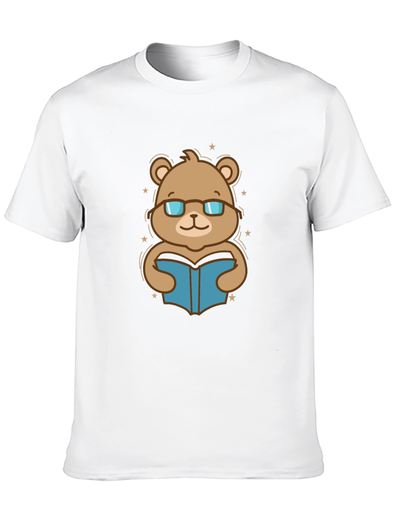 Bookish Bear Graphic Tee - Black Cotton
