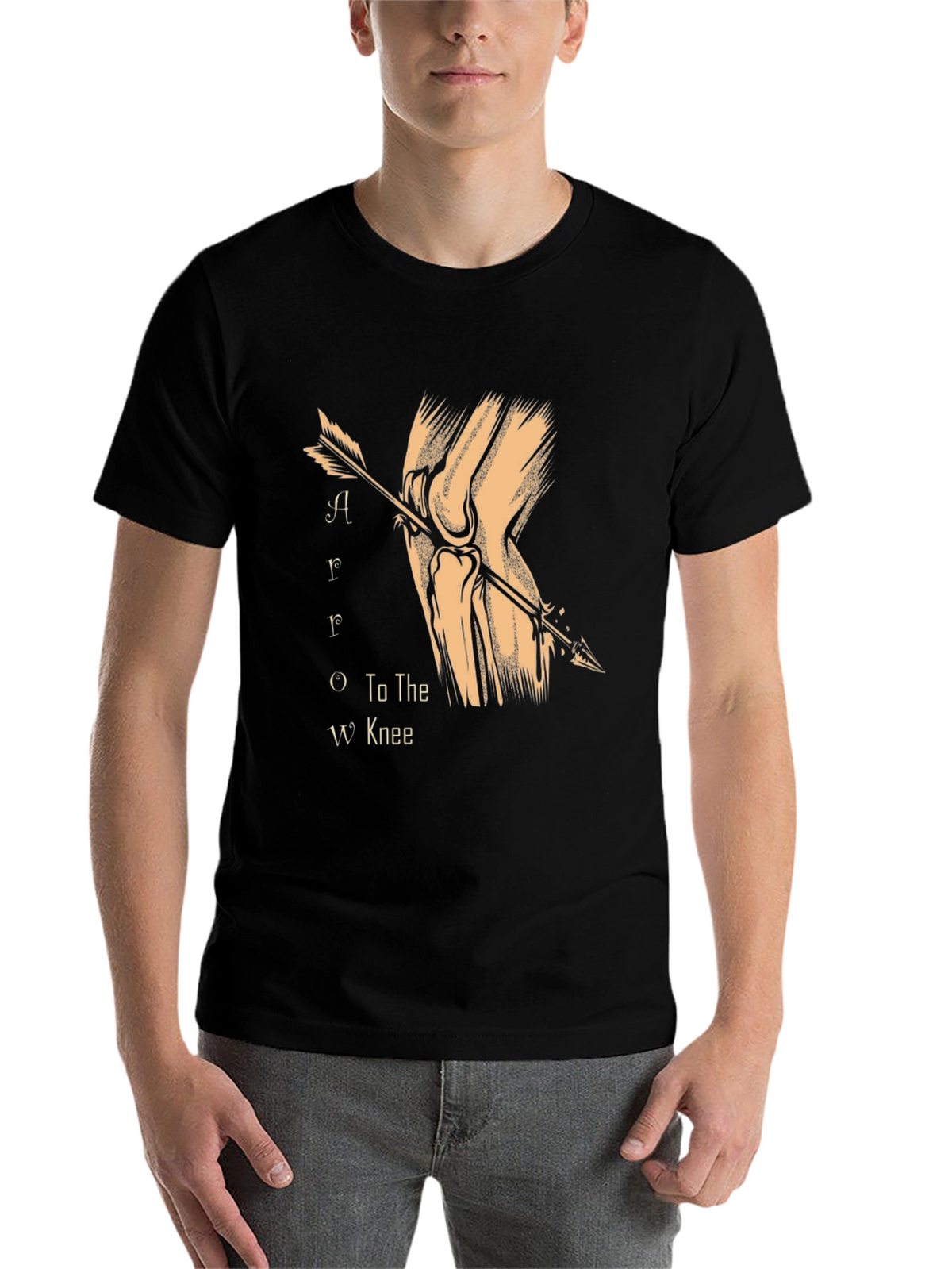 Arrow to the Knee T-Shirt - Black Cotton Blend