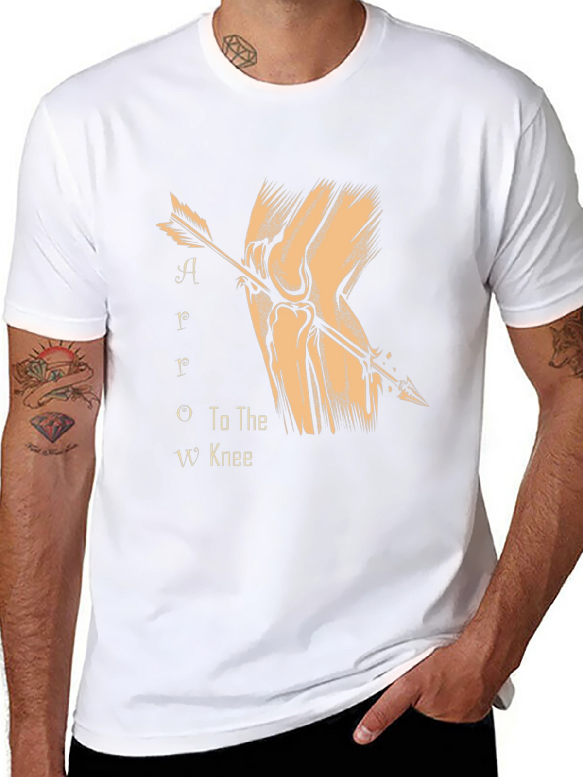 Arrow to the Knee T-Shirt - Black Cotton Blend