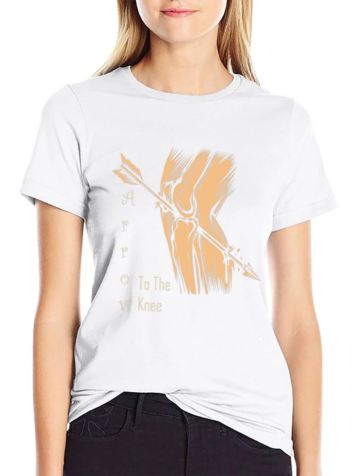 Arrow to the Knee T-Shirt - Black Cotton Blend