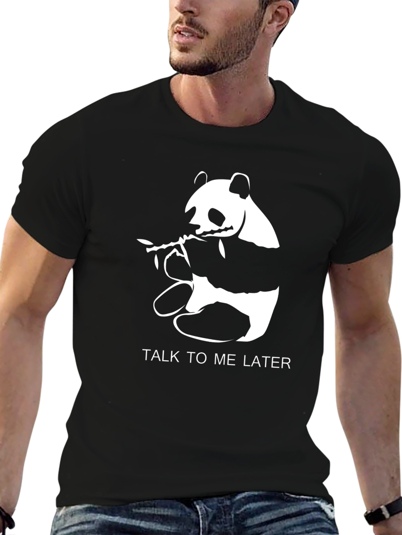 Talk to Me Later Panda Graphic T-Shirt