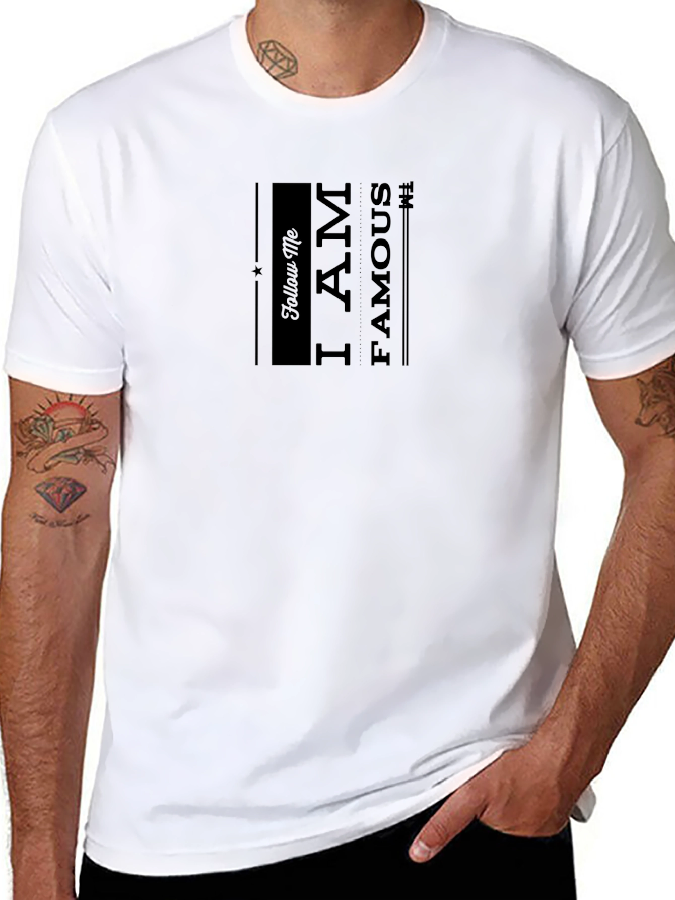 I am Famous Black Graphic T-Shirt