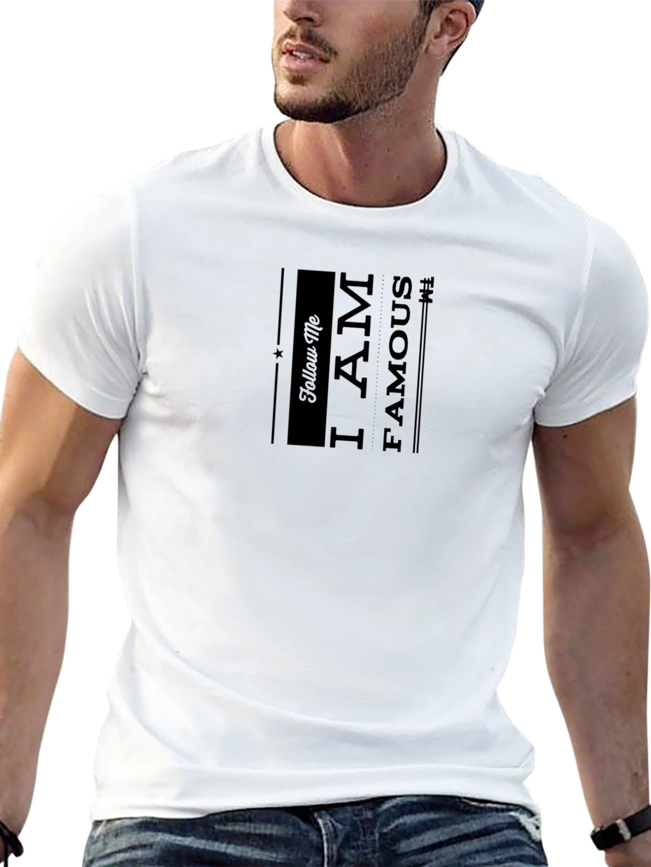I am Famous Black Graphic T-Shirt