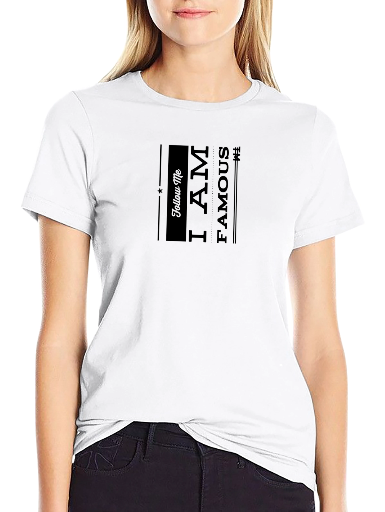 I am Famous Black Graphic T-Shirt
