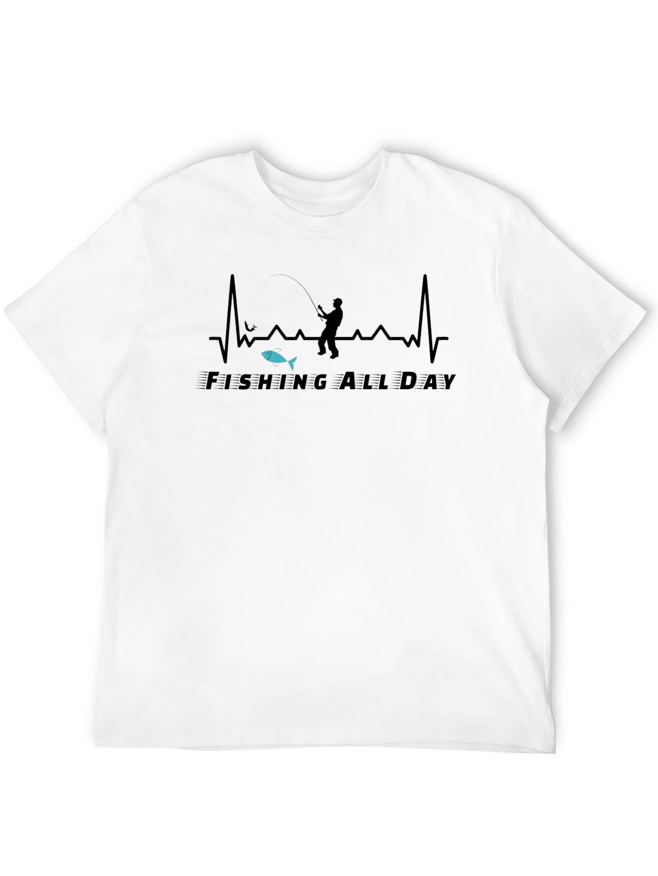 Fishing All Day Black Graphic Tee
