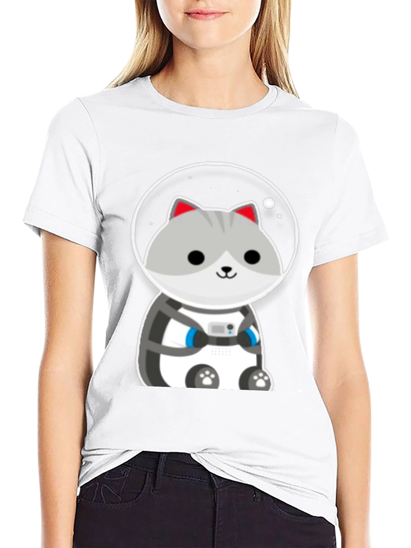 Astronaut Cat Graphic T-Shirt