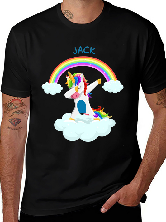 Rainbow Unicorn Dab T-Shirt - JACK Custom Name