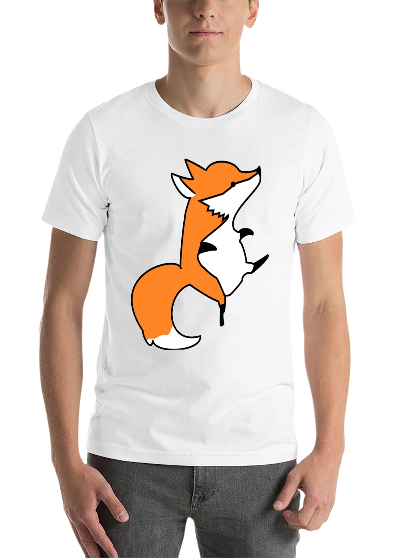 Fox Graphic Print Black T-Shirt