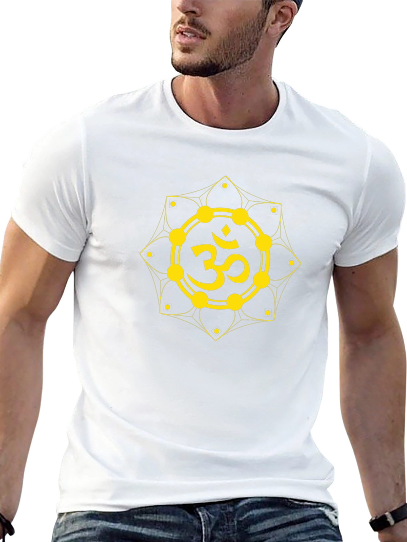 Om Symbol Graphic T-Shirt - Black Cotton Blend