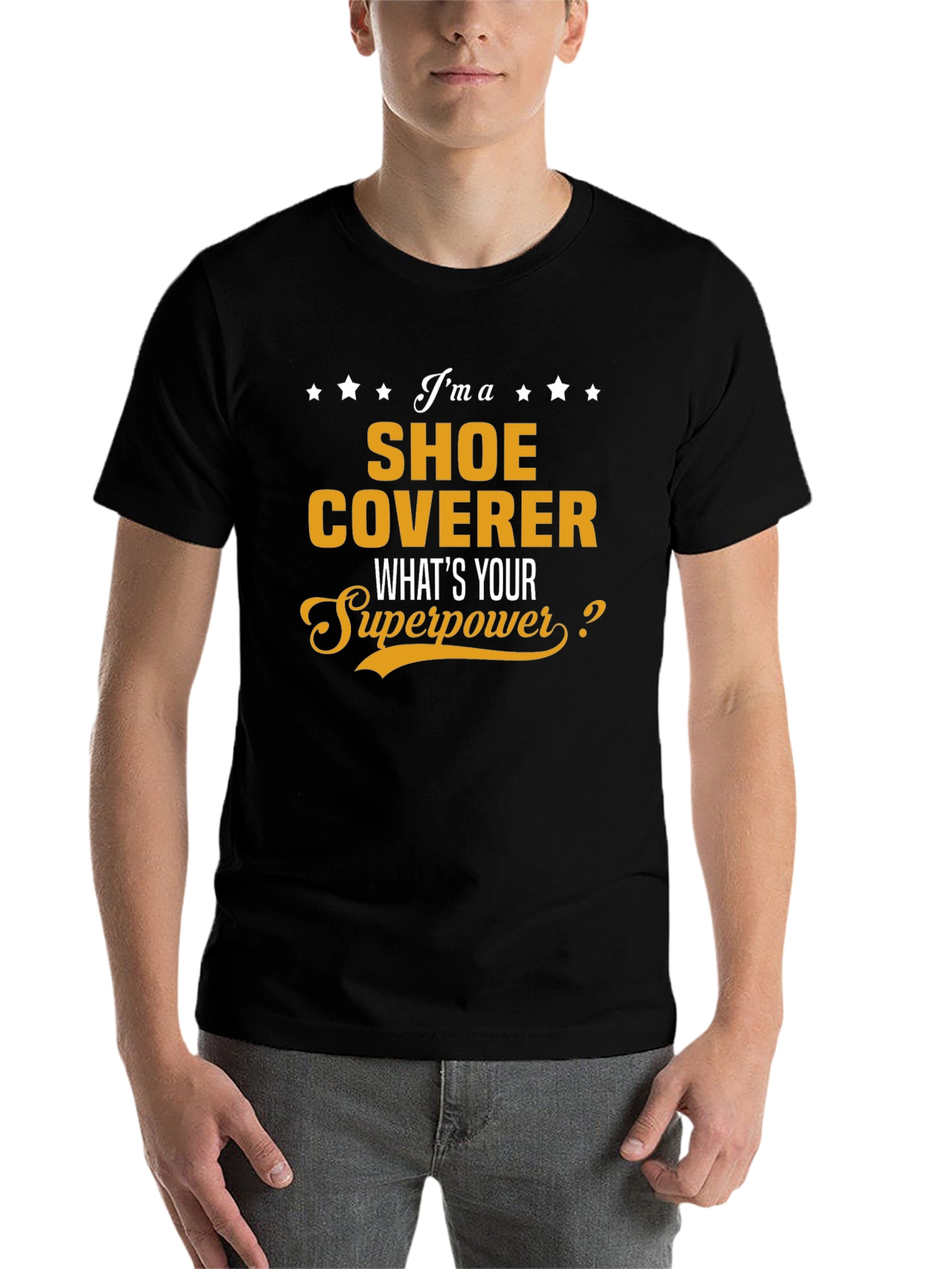 Shoe Coverer Superpower Black T-Shirt