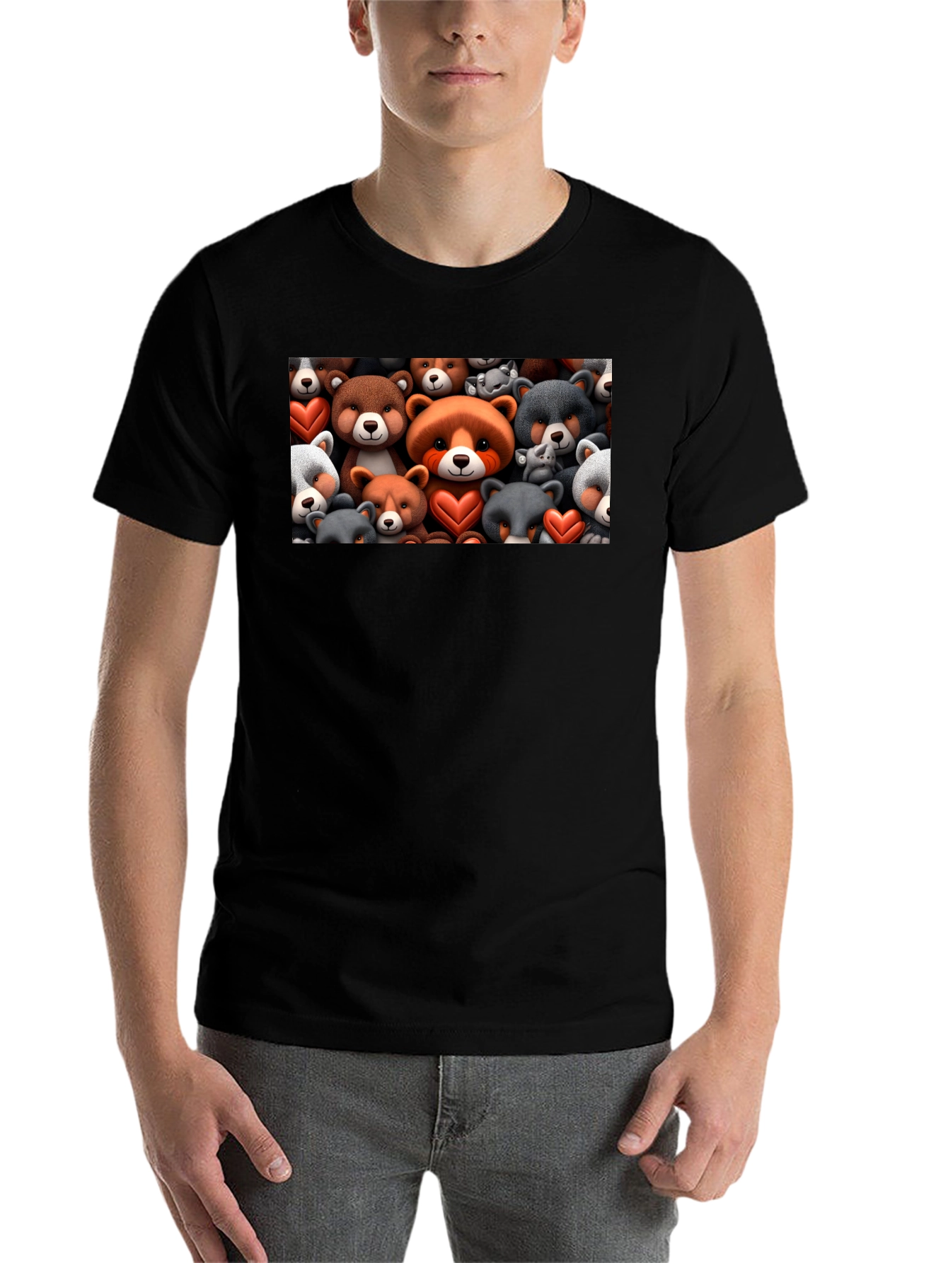 Bear Heart T-Shirt - Cute Cartoon Animal Tee