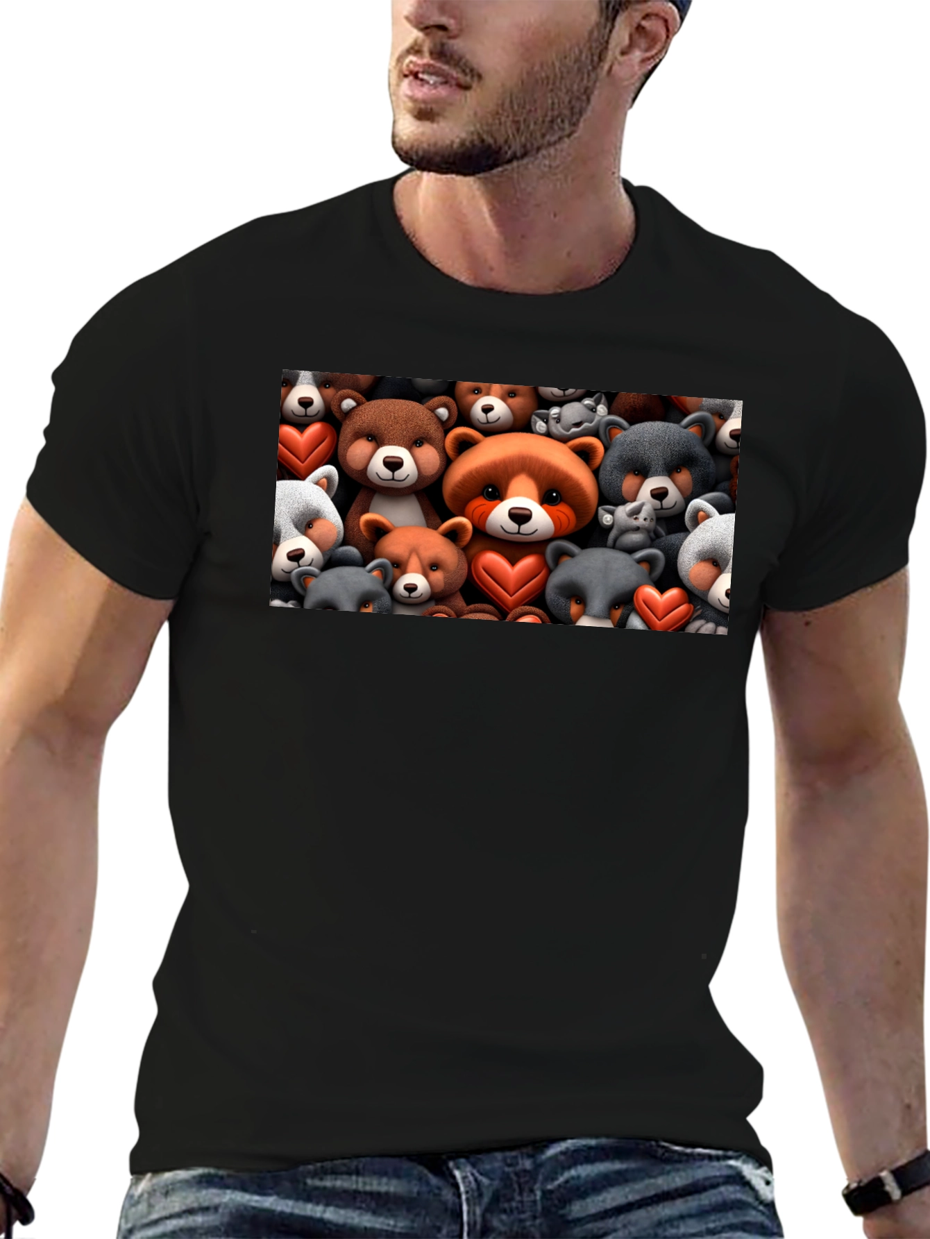 Bear Heart T-Shirt - Cute Cartoon Animal Tee