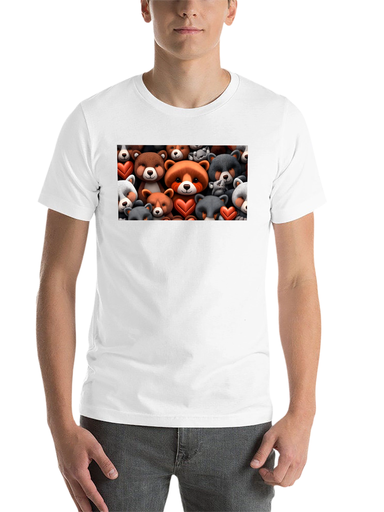 Bear Heart T-Shirt - Cute Cartoon Animal Tee
