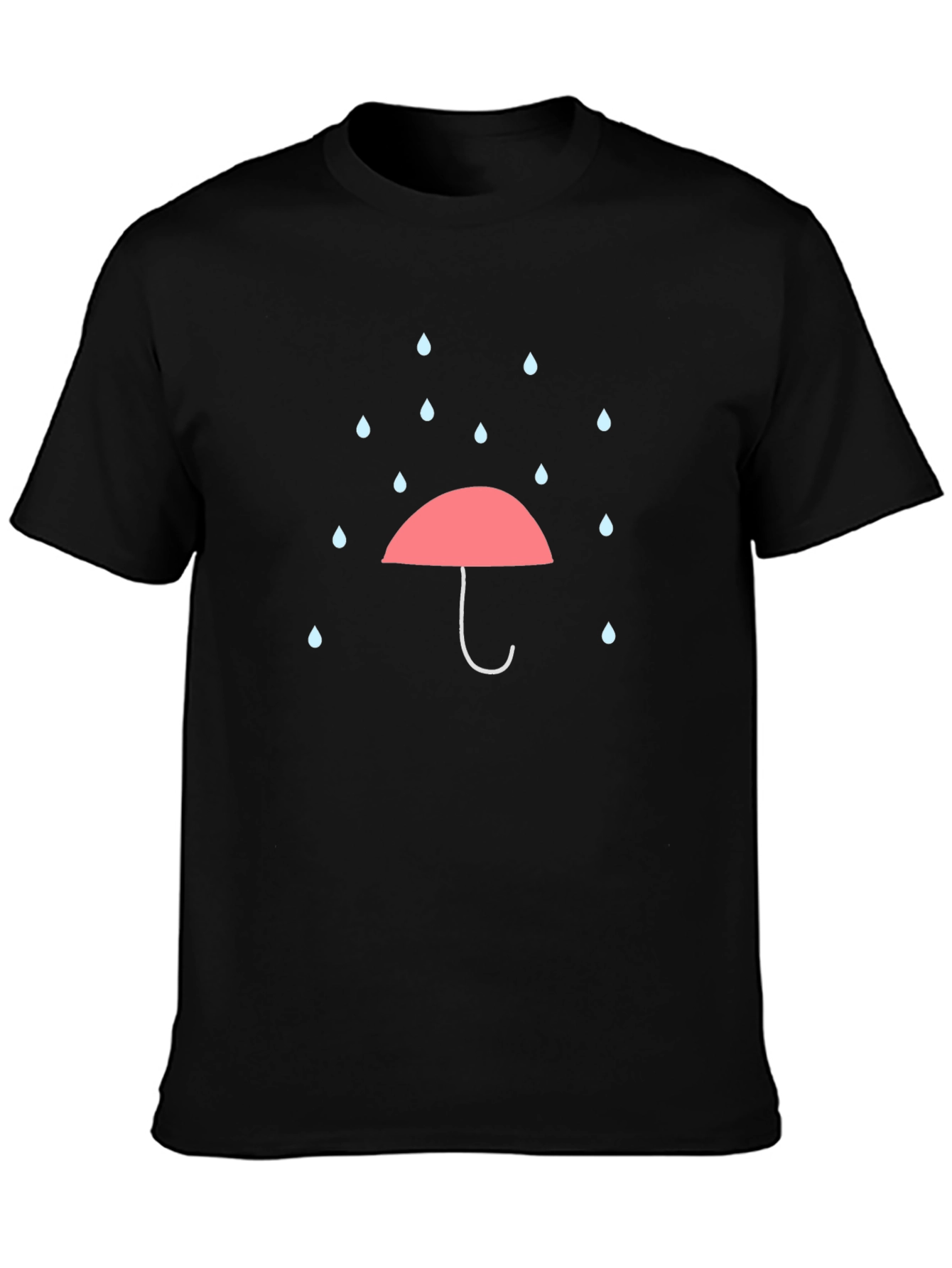 Rainy Day Umbrella Graphic Tee - Black